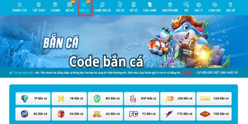 Các bước nhận code bắn cá đơn giản